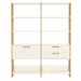 Estante para Livros 1 Porta 2 Gavetas 100% Mdf E92 Off White/Freijó/Gold - Pradel