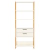 Estante para Livros 2 Gavetas 100% Mdf E91 Off White/Freijó/Gold - Pradel