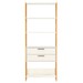 Estante para Livros 2 Gavetas 100% Mdf E91 Off White/Freijó/Gold - Pradel