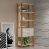 Estante para Livros 2 Gavetas 100% Mdf E91 Off White/Freijó/Gold - Pradel