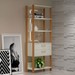 Estante para Livros 2 Gavetas 100% Mdf E91 Off White/Freijó/Gold - Pradel