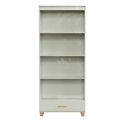 Estante para Livros 1 Gaveta 3 Prateleiras 100% Mdf Off White/Gold C57 - Pradel