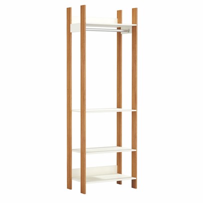 Closet Tw402 4 Prateleiras 100% Mdf Off White/Freijó - Dalla Costa
