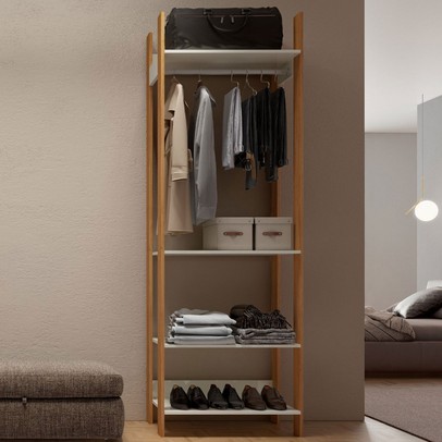 Closet Tw402 4 Prateleiras 100% Mdf Off White/Freijó - Dalla Costa