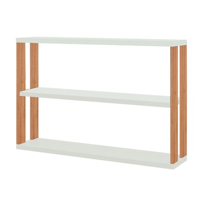 Prateleira Decorativa Industrial 1 Prateleira 100% Mdf Off White/Freijó F26 - Pradel