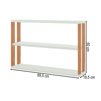 Prateleira Decorativa Industrial 1 Prateleira 100% Mdf Off White/Freijó F26 - Pradel