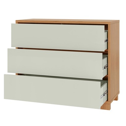 Cômoda 3 Gavetas 100% Mdf Tw54 Freijó/Off White - Pradel