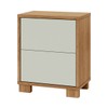 Mesa de Cabeceira 2 Gavetas 100% Mdf Tw55 Freijó/Off White - Pradel