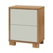 Mesa de Cabeceira 2 Gavetas 100% Mdf Tw55 Freijó/Off White - Pradel