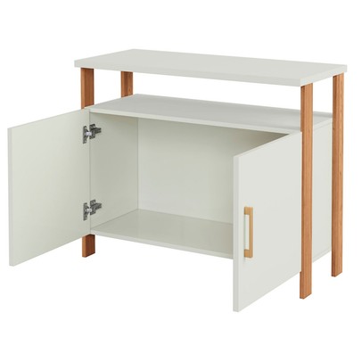 Armário para Escritório Industrial 2 Portas 100% Mdf Off White/Freijó F32 - Pradel