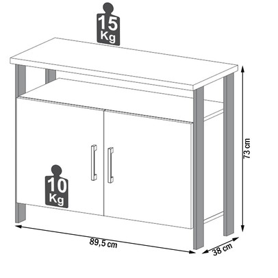 Armário para Escritório Industrial 2 Portas 100% Mdf Off White/Freijó F32 - Pradel