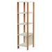 Estante para Livros 4 Prateleiras 100% Mdf Off White/Freijó F28 - Pradel