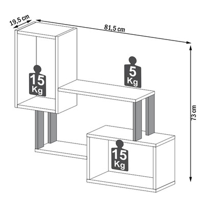 Prateleira Industrial 2 Prateleiras 100% Mdf Off White/Freijó F25 - Pradel