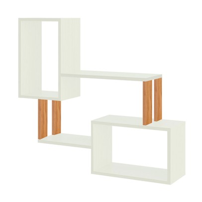 Prateleira Industrial 2 Prateleiras 100% Mdf Off White/Freijó F25 - Pradel