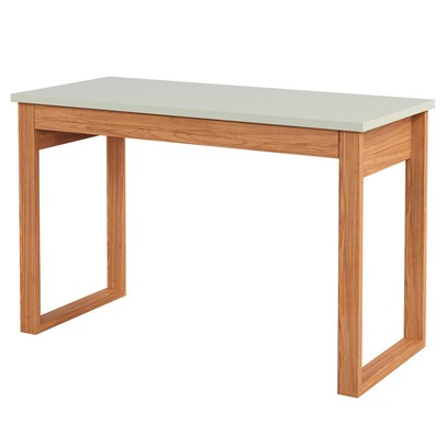 Mesa Escrivaninha Industrial 1 Gaveta 100% Mdf Off White/Freijó F24 - Pradel