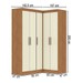 Guarda-Roupa Solteiro Modulado Paris 5 Portas Branco - Maxel