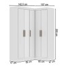Guarda-Roupa Solteiro Modulado Paris 5 Portas Branco - Maxel