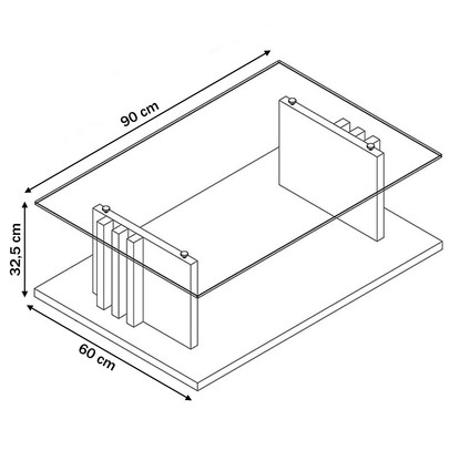 Mesa de Centro Stock Cinamomo/Off White - Pnr Móveis