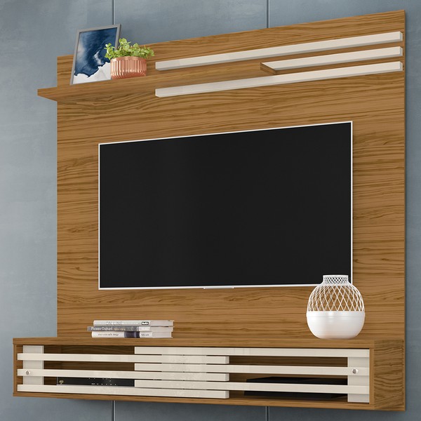 Painel para TV Até 55 Polegadas Stock 2 Portas Sublime Naturale/Off White - Pnr Móveis