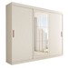 Guarda-Roupa Casal Harvard 3 Portas 2 Gavetas com Espelho 100% Mdf Branco - Panorama Móveis