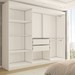 Guarda-Roupa Casal Harvard 3 Portas 2 Gavetas com Espelho 100% Mdf Branco - Panorama Móveis