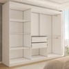 Guarda-Roupa Casal Harvard 3 Portas 2 Gavetas com Espelho 100% Mdf Branco - Panorama Móveis