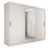 Guarda-Roupa Casal Harvard 3 Portas 2 Gavetas com Espelho 100% Mdf Branco - Panorama Móveis