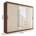 Guarda-Roupa Casal Harvard 3 Portas 2 Gavetas com Espelho 100% Mdf Off White/Nogueira - Panorama Móveis
