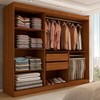 Guarda-Roupa Casal Harvard 3 Portas 2 Gavetas com Espelho 100% Mdf Off White/Nogueira - Panorama Móveis