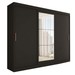 Guarda-Roupa Casal Harvard 3 Portas 2 Gavetas com Espelho 100% Mdf Preto - Panorama Móveis