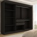 Guarda-Roupa Casal Harvard 3 Portas 2 Gavetas com Espelho 100% Mdf Preto - Panorama Móveis
