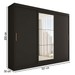 Guarda-Roupa Casal Harvard 3 Portas 2 Gavetas com Espelho 100% Mdf Preto - Panorama Móveis