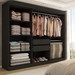 Guarda-Roupa Casal Harvard 3 Portas 2 Gavetas com Espelho 100% Mdf Preto - Panorama Móveis