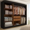 Guarda-Roupa Casal Harvard 3 Portas 2 Gavetas com Espelho 100% Mdf Preto - Panorama Móveis
