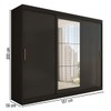 Guarda-Roupa Casal Harvard 3 Portas 2 Gavetas com Espelho 100% Mdf Preto - Panorama Móveis