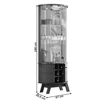 Cristaleira Mariana 4 Portas Naturale/Off White - Pnr Móveis