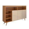 Balcão Buffet Expresso 3 Portas 3 Prateleiras Cinamomo/Off White - Panorama Móveis