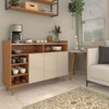 Balcão Buffet Expresso 3 Portas 3 Prateleiras Cinamomo/Off White - Panorama Móveis