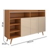 Balcão Buffet Expresso 3 Portas 3 Prateleiras Cinamomo/Off White - Panorama Móveis