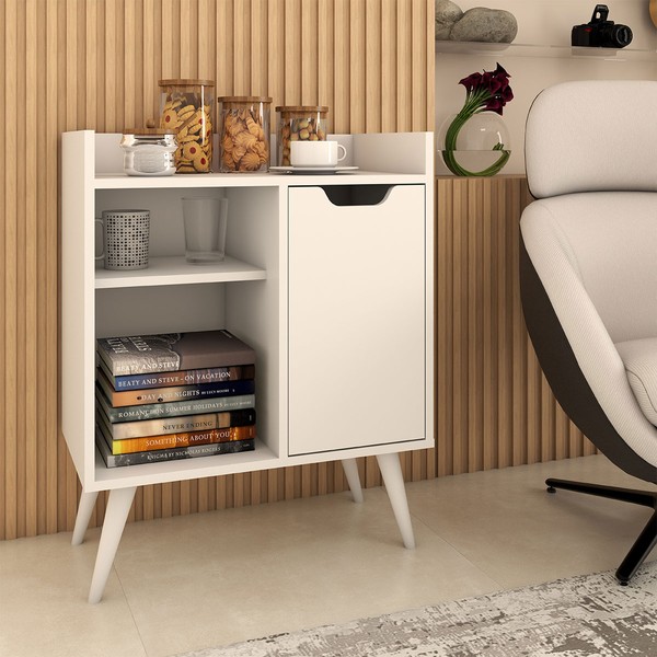 Cantinho do Café Belle 1 Porta 1 Prateleira Branco - Panorama Móveis