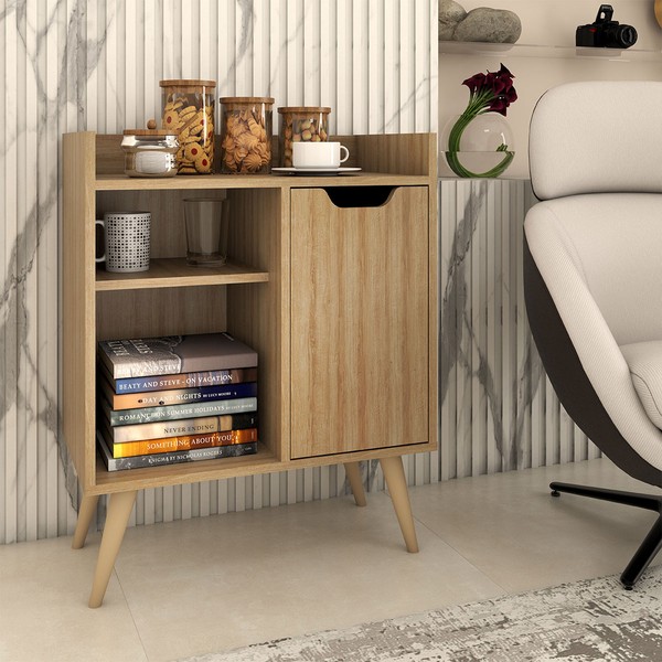 Cantinho do Café Belle 1 Porta 1 Prateleira Amêndoa - Panorama Móveis