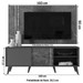 Rack com Painel para TV Até 65 Polegadas Argo 2 Prateleiras Calacata/Off White - Pnr Móveis