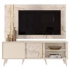 Rack com Painel para TV Até 65 Polegadas Argo 2 Prateleiras Calacata/Off White - Pnr Móveis