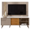 Rack com Painel para TV Até 65 Polegadas Argo 2 Prateleiras Fendi/Naturale - Pnr Móveis