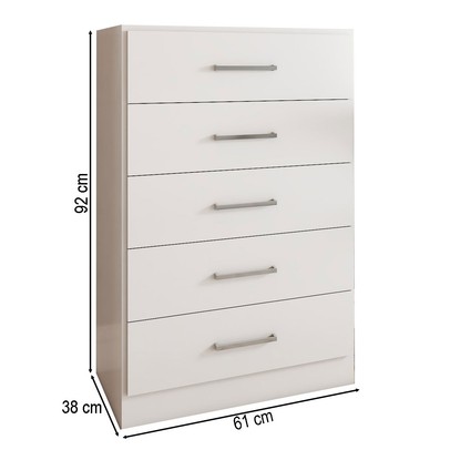 Cômoda Angra 5 Gavetas Branco - Panorama Móveis