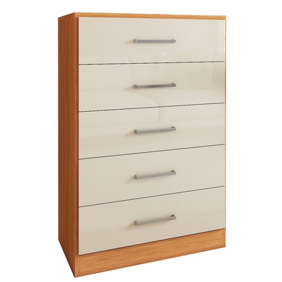 Cômoda Angra 5 Gavetas Cinamomo/Off White - Panorama Móveis