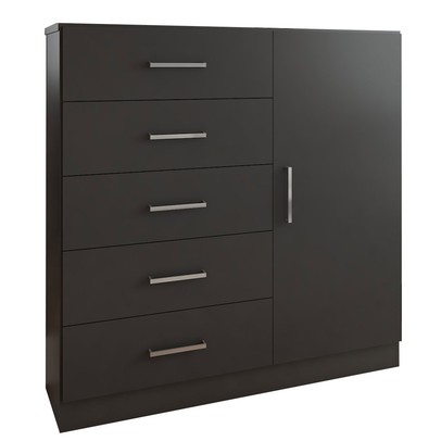 Cômoda Angra 5 Gavetas 1 Porta Preto - Panorama Móveis