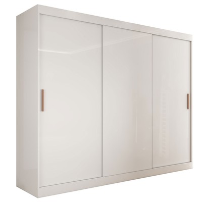 Guarda-Roupa Casal Harvard 3 Portas 2 Gavetas 100% Mdf Branco - Panorama Móveis