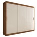 Guarda-Roupa Casal Harvard 3 Portas 2 Gavetas 100% Mdf Off White/Nogueira - Panorama Móveis