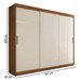 Guarda-Roupa Casal Harvard 3 Portas 2 Gavetas 100% Mdf Off White/Nogueira - Panorama Móveis